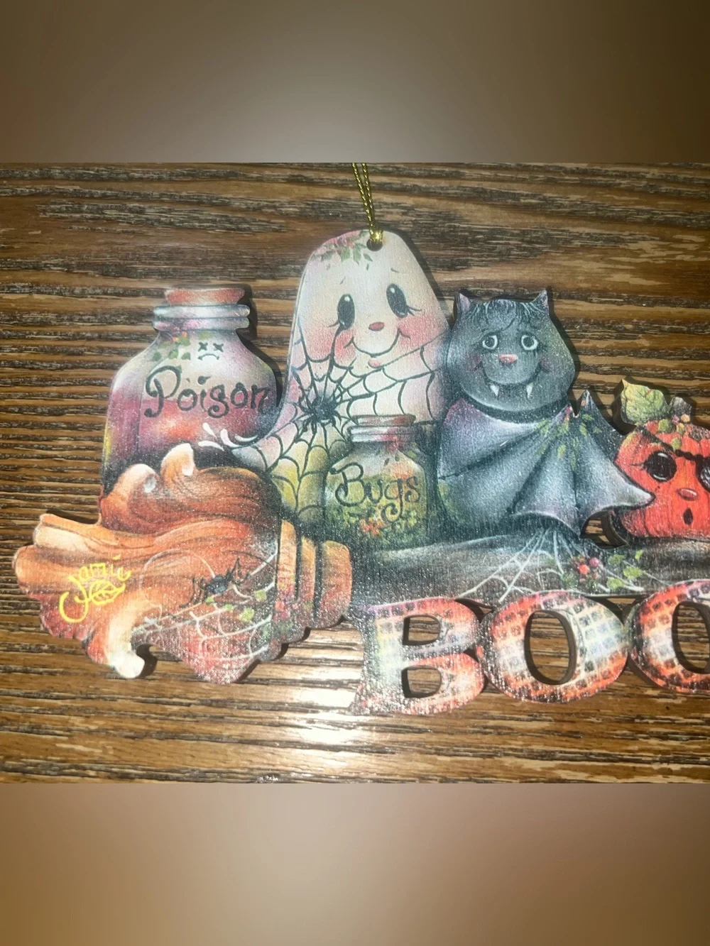 Brunhilda's Broom! Wooden Ornament by Jamie Mills-Price - Gently Used